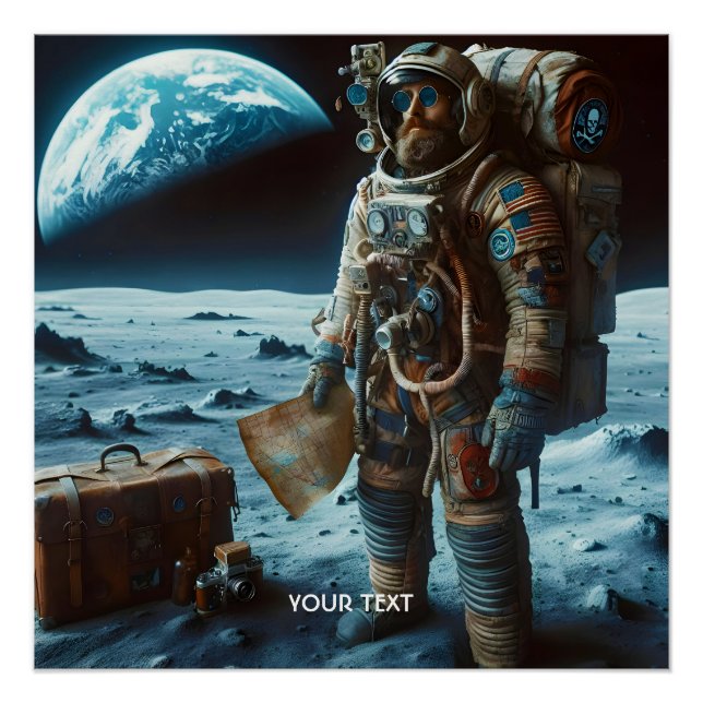 Póster Bolsas de astronauta de lua fantástica (Frente)