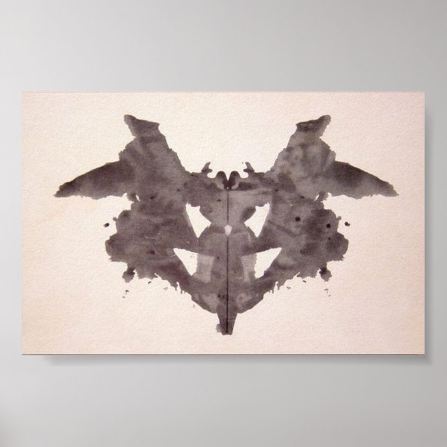 Póster Bolsas de Tinta de Teste de Rorschach Placa 1 (Frente)
