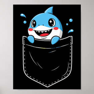 Poster Bolso de Tubarão Bonito Engraçado