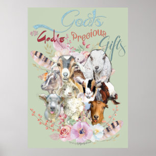 Póster BOM AMOR Presentes de Precioso de Deus GetYerGoat
