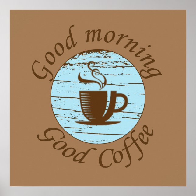 Poster bom dia bom café engraçado (Frente)