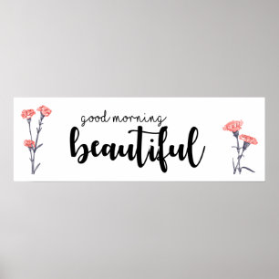 Poster Bom dia bonito com cravos