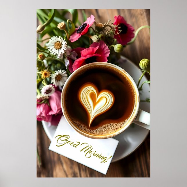 Poster Bom dia! Café Quente Com Papagaios (Frente)