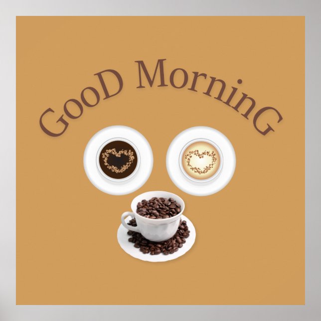 Póster Bom dia com café (Frente)
