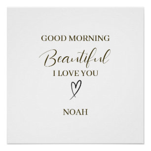 Póster Bom Dia Linda Eu Te Amo Personalizado
