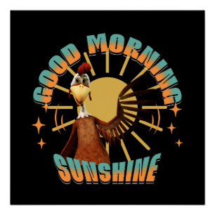 Póster Bom Dia Sol Risada de Galo
