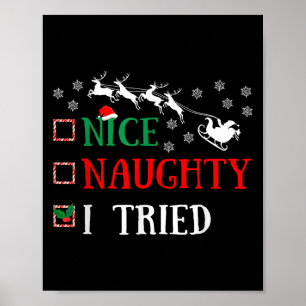 Poster Bom Malvado Eu Tentei Piada Engraçada de Natal
