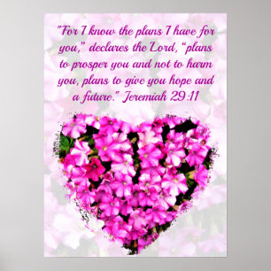 POSTER BOM PINQUE FLORAL JEREMIAH 29:11 PLANOS DE ESPERAN