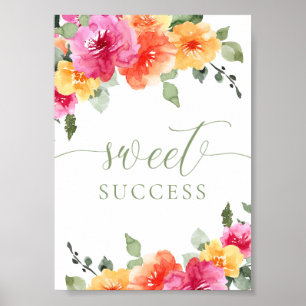 Poster Bom sucesso floral brilhante e colorido