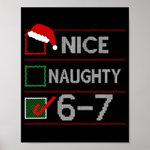 Poster Bom Travesso 6 7 Meme 67 Natal Seis Sete Suor