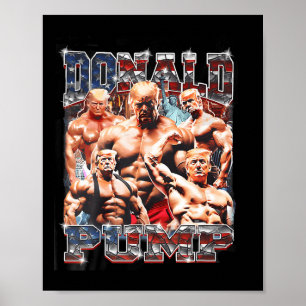 Poster Bomba 1 Vs 1 Bandeira Americana Swole Trump 2024