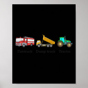 Poster Bomba de caminhão de bombeiros Trator Sutil Anti T
