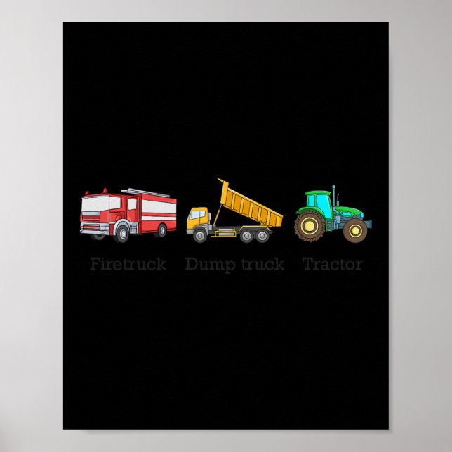 Poster Bomba de caminhão de bombeiros Trator Sutil Anti T (Frente)