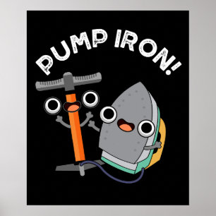Poster Bomba de Ferro Engraçado Exercício Pun Dark BG
