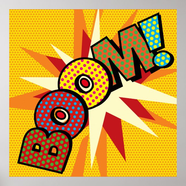 Poster BOMBA Pop de Arte do Comic Book (Frente)