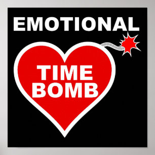 Poster Bomba Relógio Emocional Cartaz Divertido Sinal