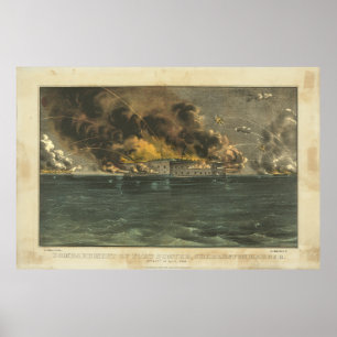 Póster Bombardeio do forte Sumter por Ives