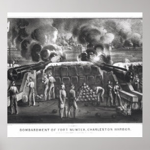 Póster Bombardeio do forte Sumter, porto de Charleston