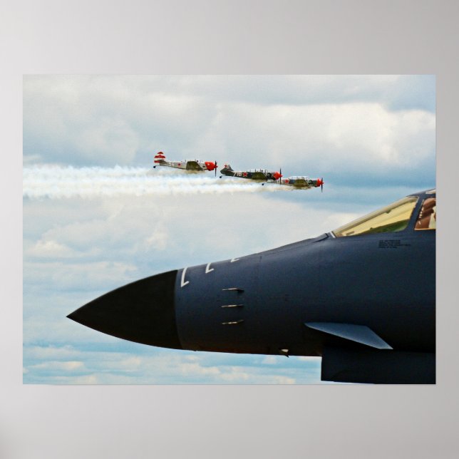 Poster Bombardeiro B-1 e Caças da Segunda Guerra Mundial (Frente)