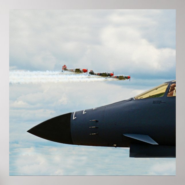 Poster Bombardeiro B-1 e Combatentes WWII (Frente)