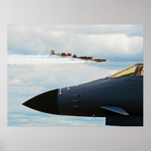 Poster Bombardeiro B-1 e lutadores de WWII