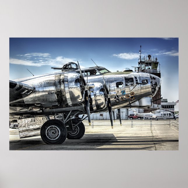 Poster Bombardeiro clássico b-17 wwii (Frente)