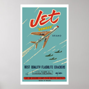 Póster Bombardeiro de jato (foguete chinês do vintage)
