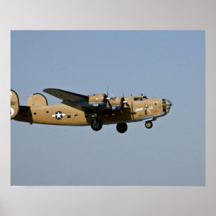 Póster Bombardeiro de Lil B-24 do diamante, aterrando em