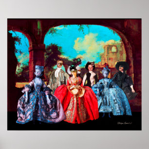 POSTER BOMBAS ANTIGAS VENETIANAS, MÁSCARAS MASCARADA