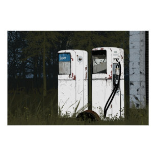 Póster Bombas de Gasolina Abandonadas Pintadas