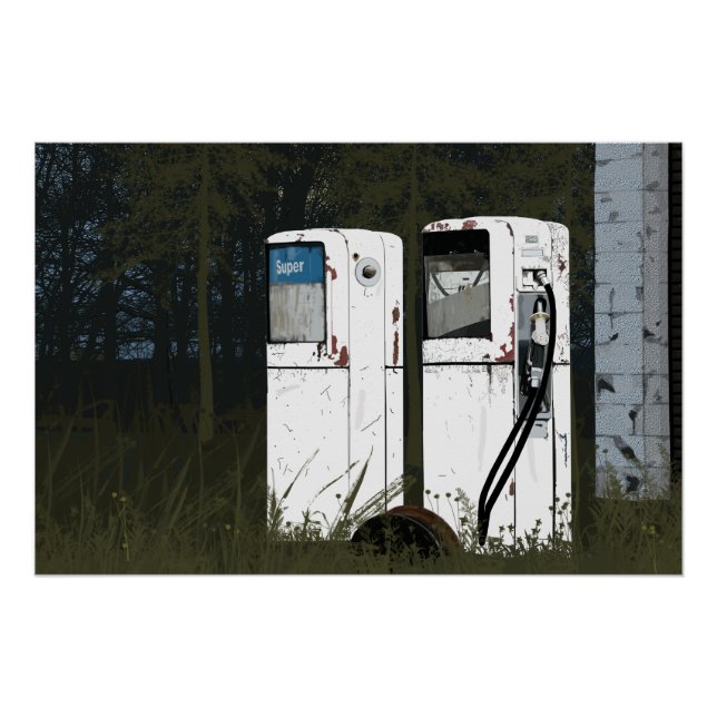 Póster Bombas de Gasolina Abandonadas Pintadas (Frente)