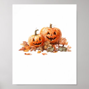 Poster Bombas de Halloween por Aquarela com Folhas de out