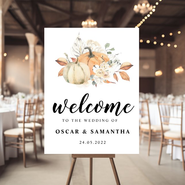 Poster Bombas e Flores de Aquarelas Modernas do outono (Criador carregado)