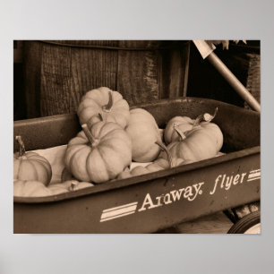 Poster Bombas No Vagão Antigo No Outono De Sepia
