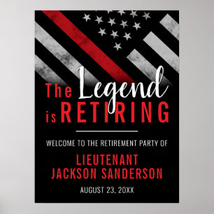 Poster Bombeiro Aposentado Sinalizador da Linha Vermelha