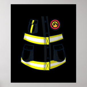 Poster Bombeiro Bombeiro Figurino Halloween