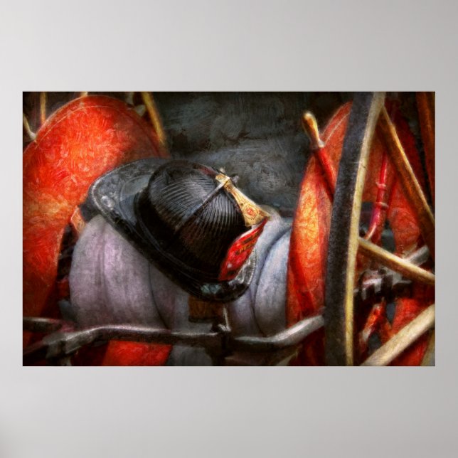 Póster Bombeiro - Chapéu - Departamento de Bombeiros de S (Frente)