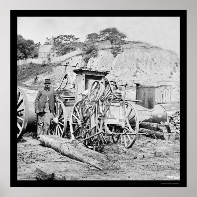 Póster Bombeiro em Richmond, VA 1865 (Frente)