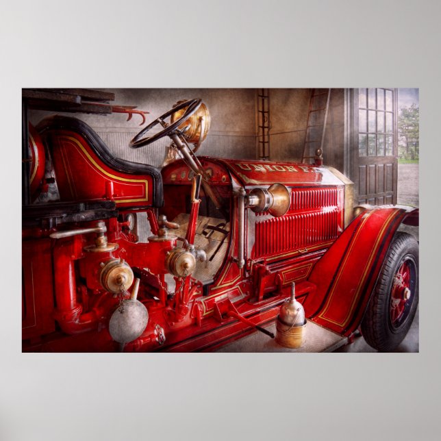 Poster Bombeiro - Esperando por uma chamada (Frente)