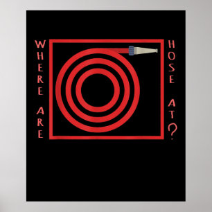 Poster Bombeiro Funny Pun Onde Há Mão No Bombeiro