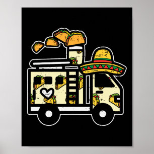 Poster Bombeiro mexicano Sombrero Taco Cinco De Mayo Kid