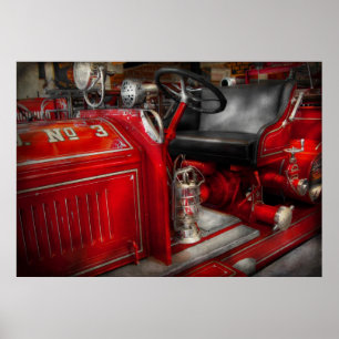 Póster Bombeiro - Motor de incêndio n.o 3