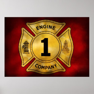 Póster Bombeiro - Motor Empresa 1