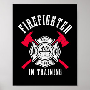 Poster Bombeiro No Treino Do Corpo De Bombeiros Ax