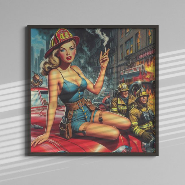 Poster Bombeiro Pin-up (Criador carregado)