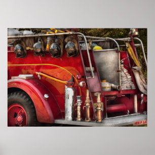 Póster Bombeiro - Pronto para um incêndio