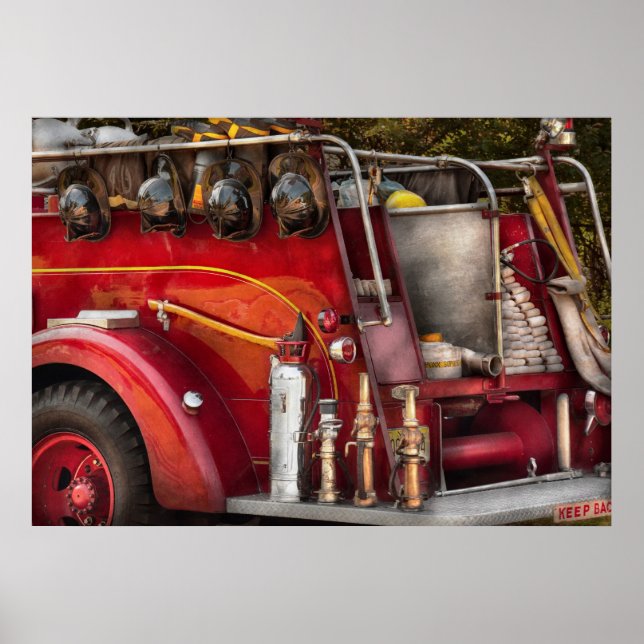 Póster Bombeiro - Pronto para um incêndio (Frente)