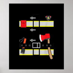 Poster Bombeiro Uniforme Bombeiro Figurino Halloween DIY
