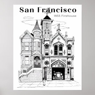 Poster Bombeiro Vitoriano e Caminhão