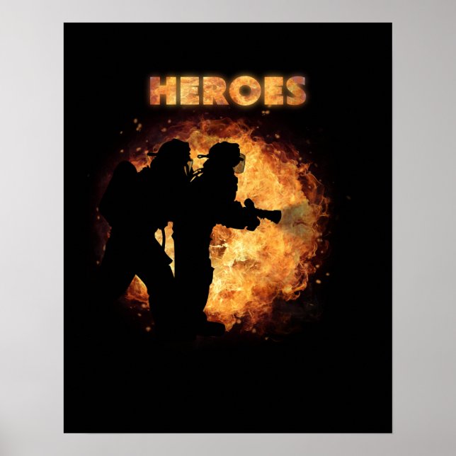 Poster Bombeiros — Heróis Reais (Frente)